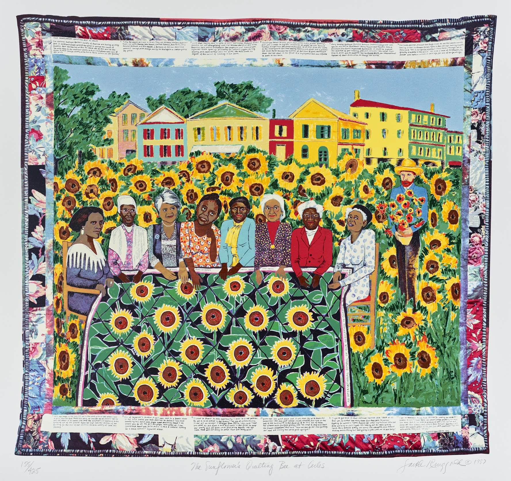 The Sunflower Quilting Bee at Arles by Faith Ringgold